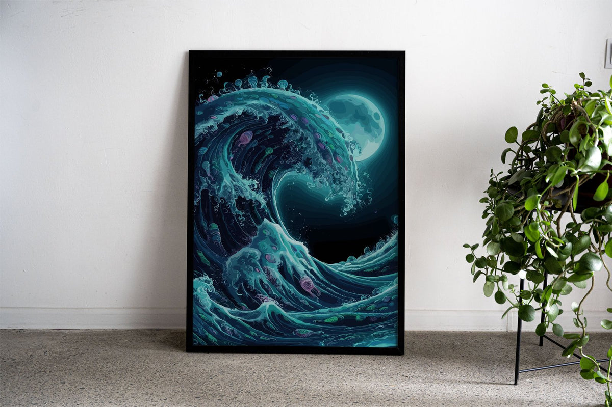 Ocean Kanagawa Wave Asian Style Poster | W all Art for Home & Office | High-Quality Print - High-Quality Premium Wall Art Decor Sticker