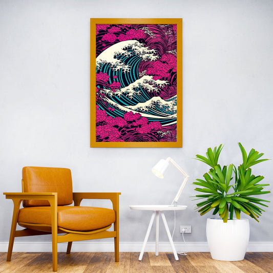 Oceans Majestic Roar Asian Style Poster | Wal l Art for Home & Office | High-Quality Print