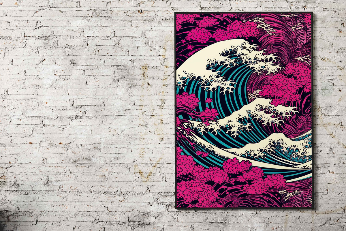 Oceans Majestic Roar Asian Style Poster | Wal l Art for Home & Office | High-Quality Print - High-Quality Premium Wall Art Decor Sticker