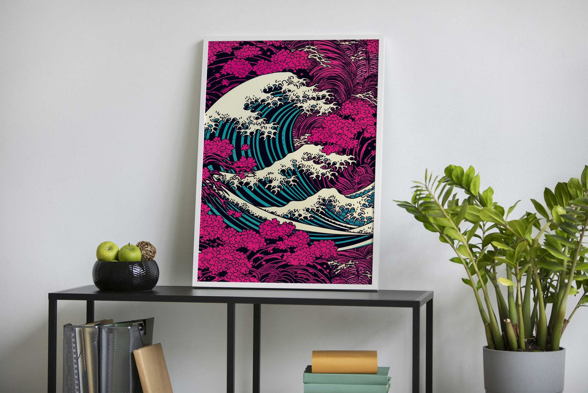 Oceans Majestic Roar Asian Style Poster | Wal l Art for Home & Office | High-Quality Print - High-Quality Premium Wall Art Decor Sticker
