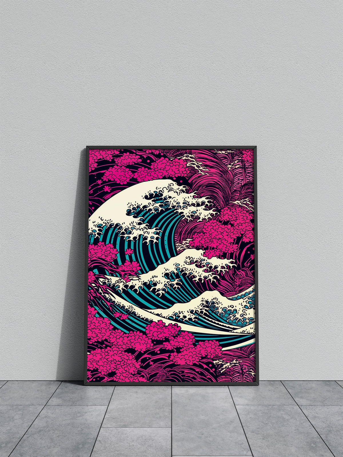 Oceans Majestic Roar Asian Style Poster | Wal l Art for Home & Office | High-Quality Print - High-Quality Premium Wall Art Decor Sticker