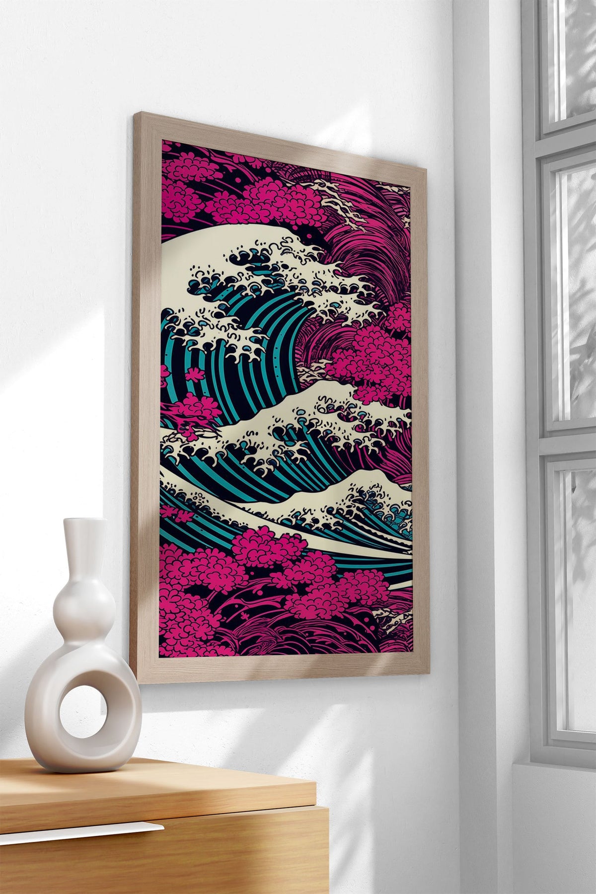 Oceans Majestic Roar Asian Style Poster | Wal l Art for Home & Office | High-Quality Print - High-Quality Premium Wall Art Decor Sticker