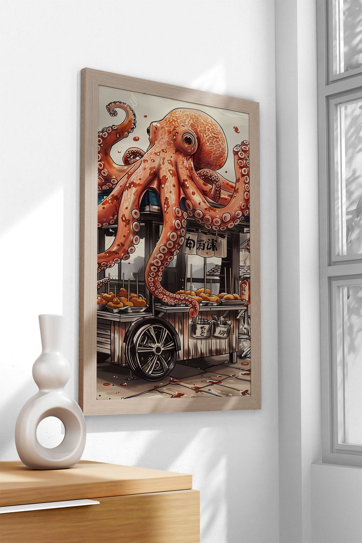 Octopus Pattern Asian Style Poster | Wall Art f or Home & Office | High-Quality Print - High-Quality Premium Wall Art Decor Sticker