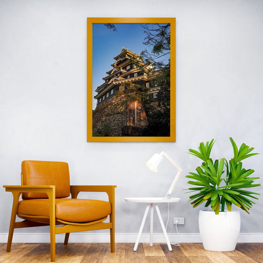 Okayama Castle at Sunset Asian Style Poster |  Wall Art for Home & Office | High-Quality Print