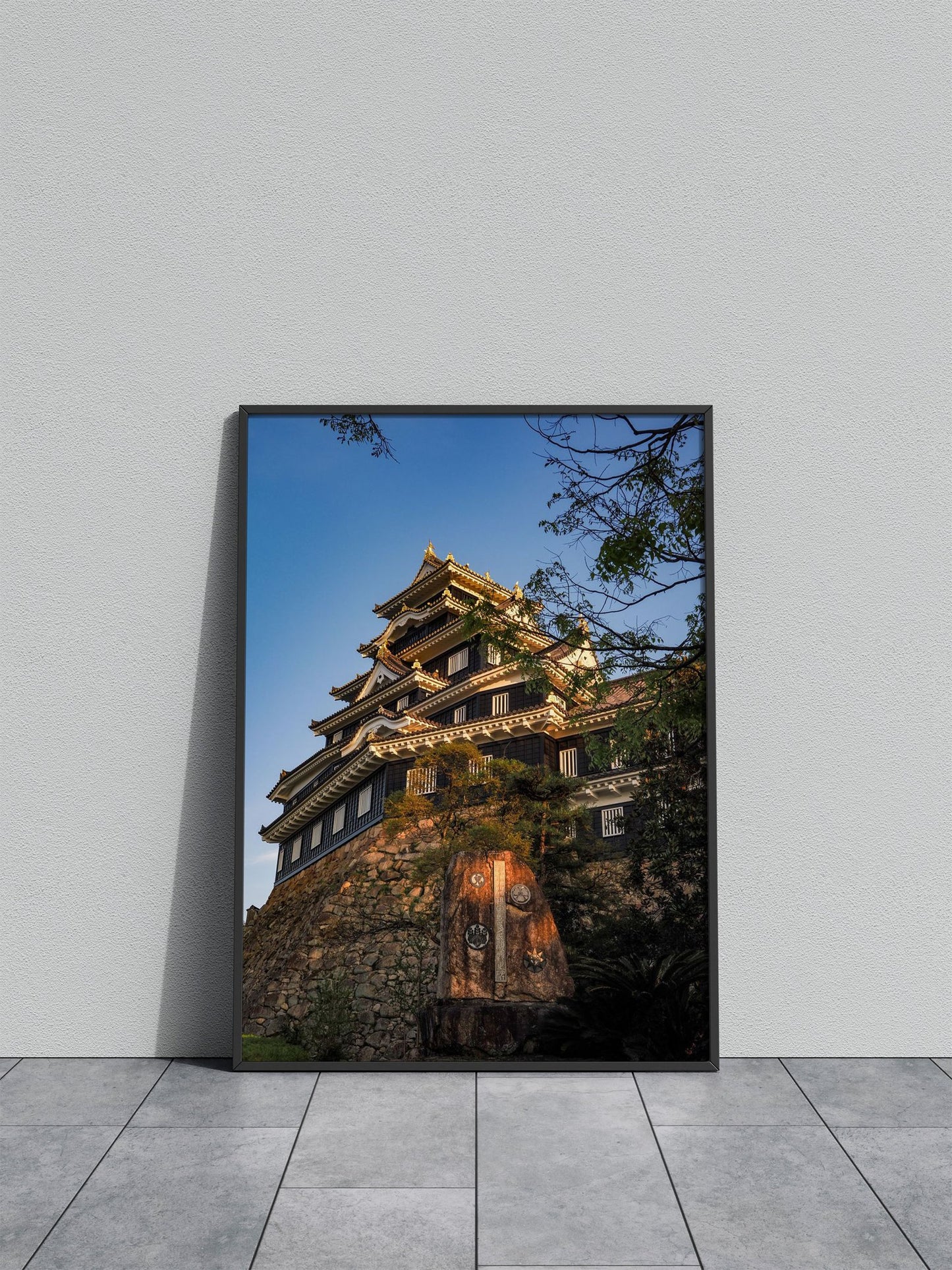 Okayama Castle at Sunset Asian Style Poster |  Wall Art for Home & Office | High-Quality Print
