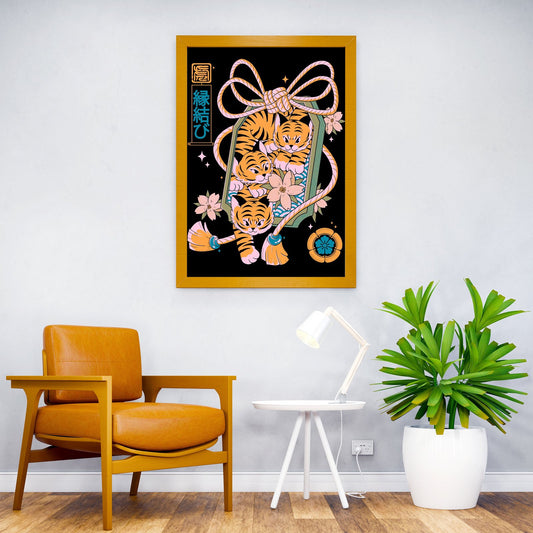 Omamori Tigers Asian Style Poster | Wall Art f or Home & Office | High-Quality Print