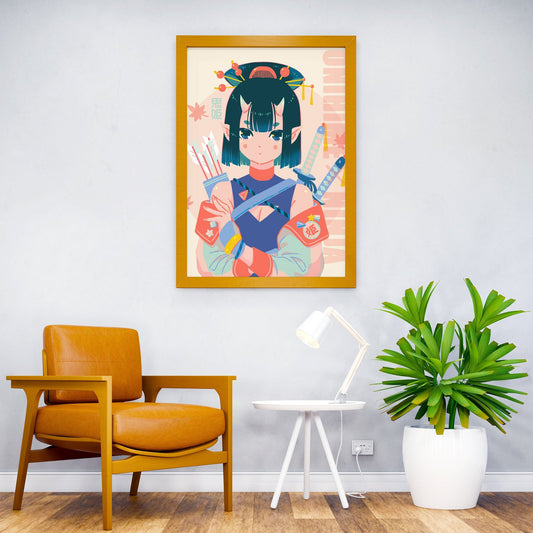 Oni Girl 2 Asian Style Poster | Wall Art for Hom e & Office | High-Quality Print