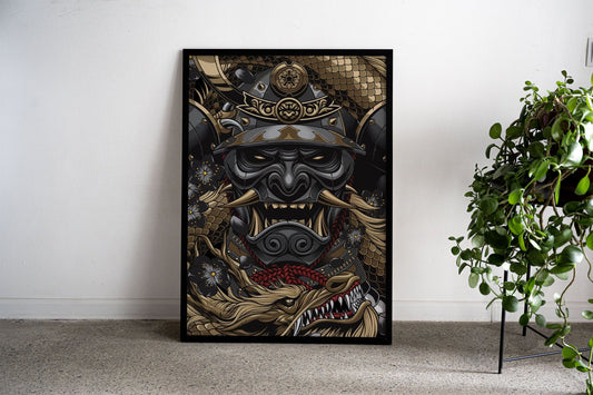 Oni Mask Mythology Asian Style Poster | Wall  Art for Home & Office | High-Quality Print