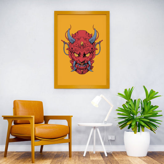oni mask samurai sea Asian Style Poster | Wall  Art for Home & Office | High-Quality Print
