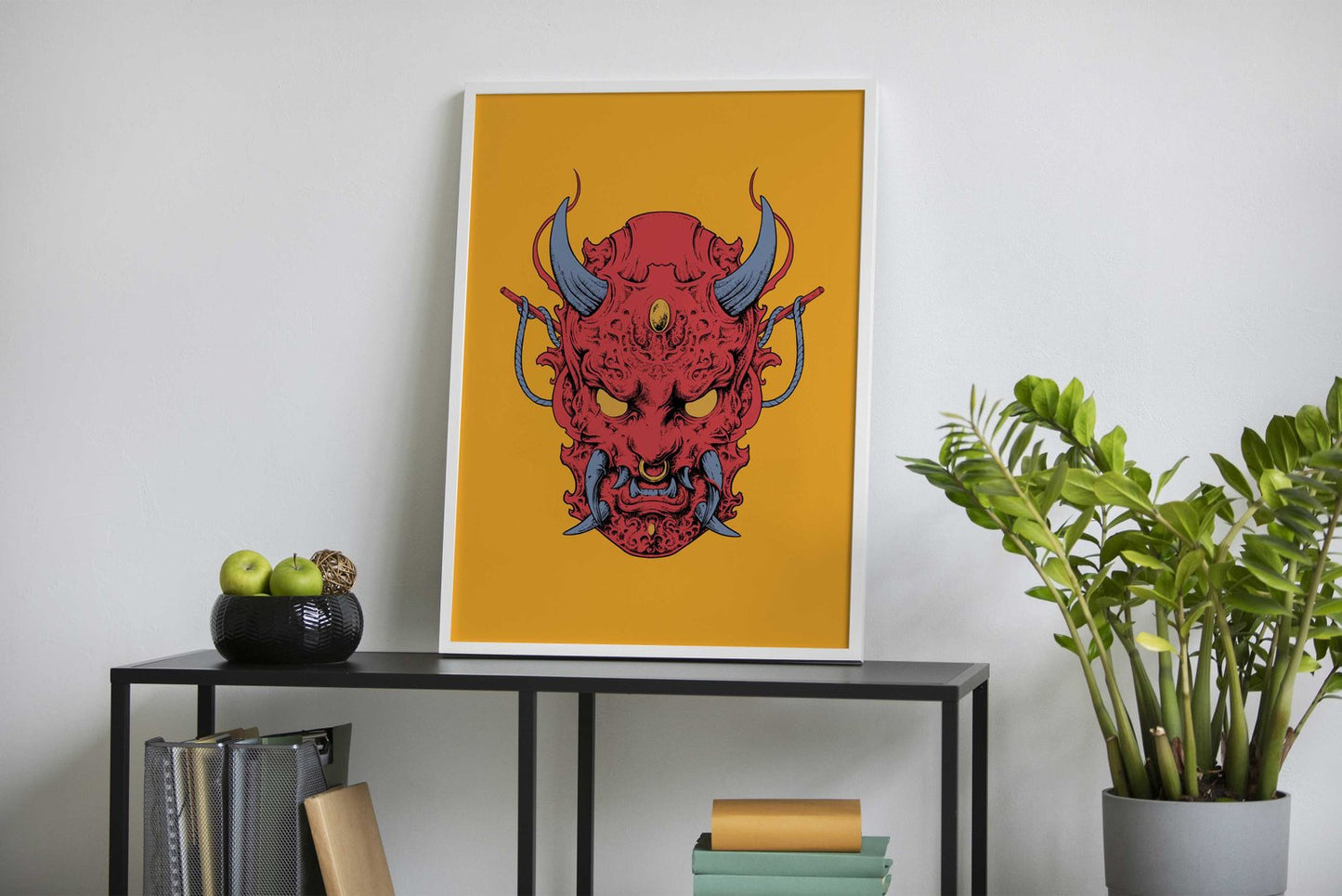 oni mask samurai sea Asian Style Poster | Wall  Art for Home & Office | High-Quality Print