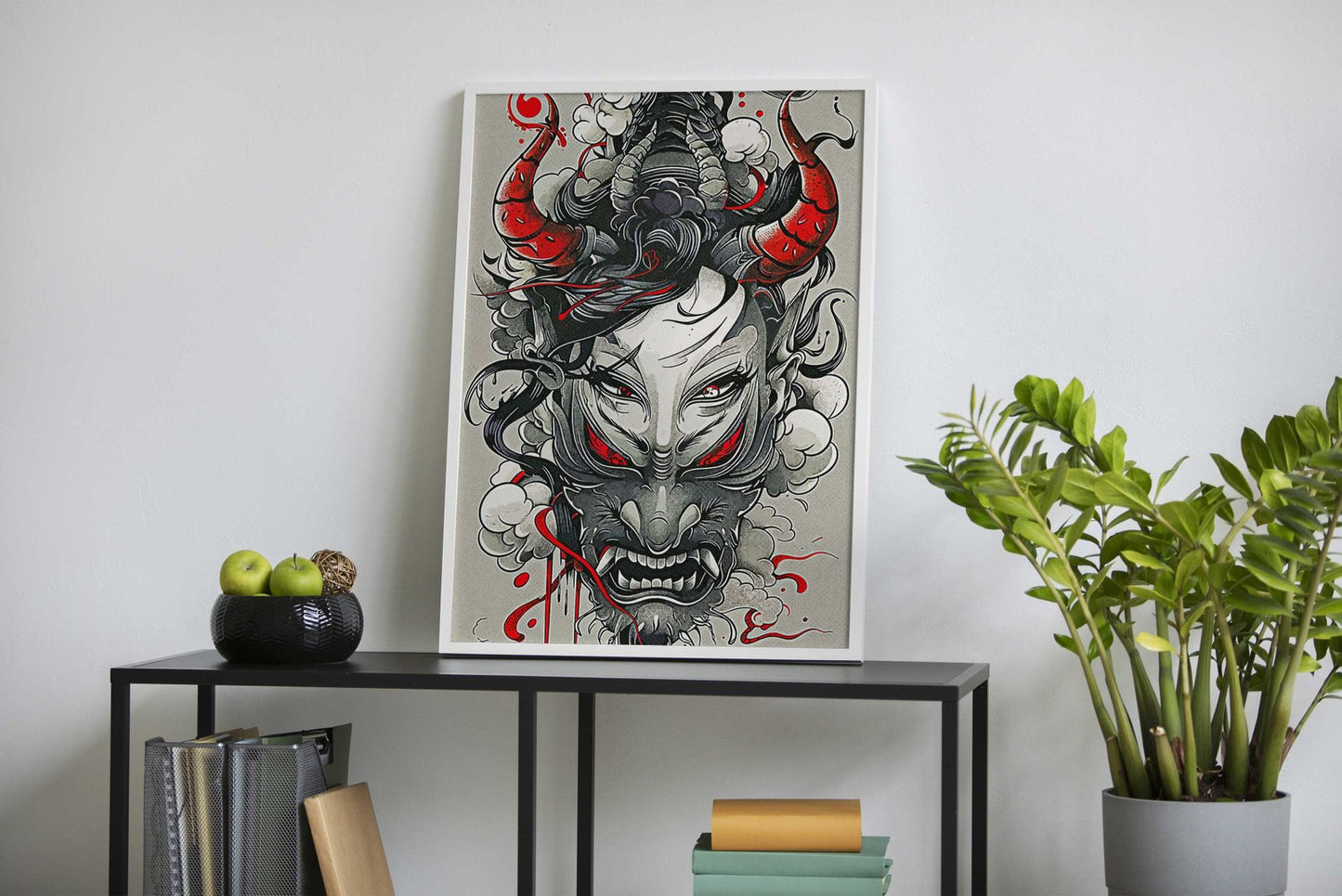 Oni Mask Torii Gate Asian Style Poster | Wall A rt for Home & Office | High-Quality Print