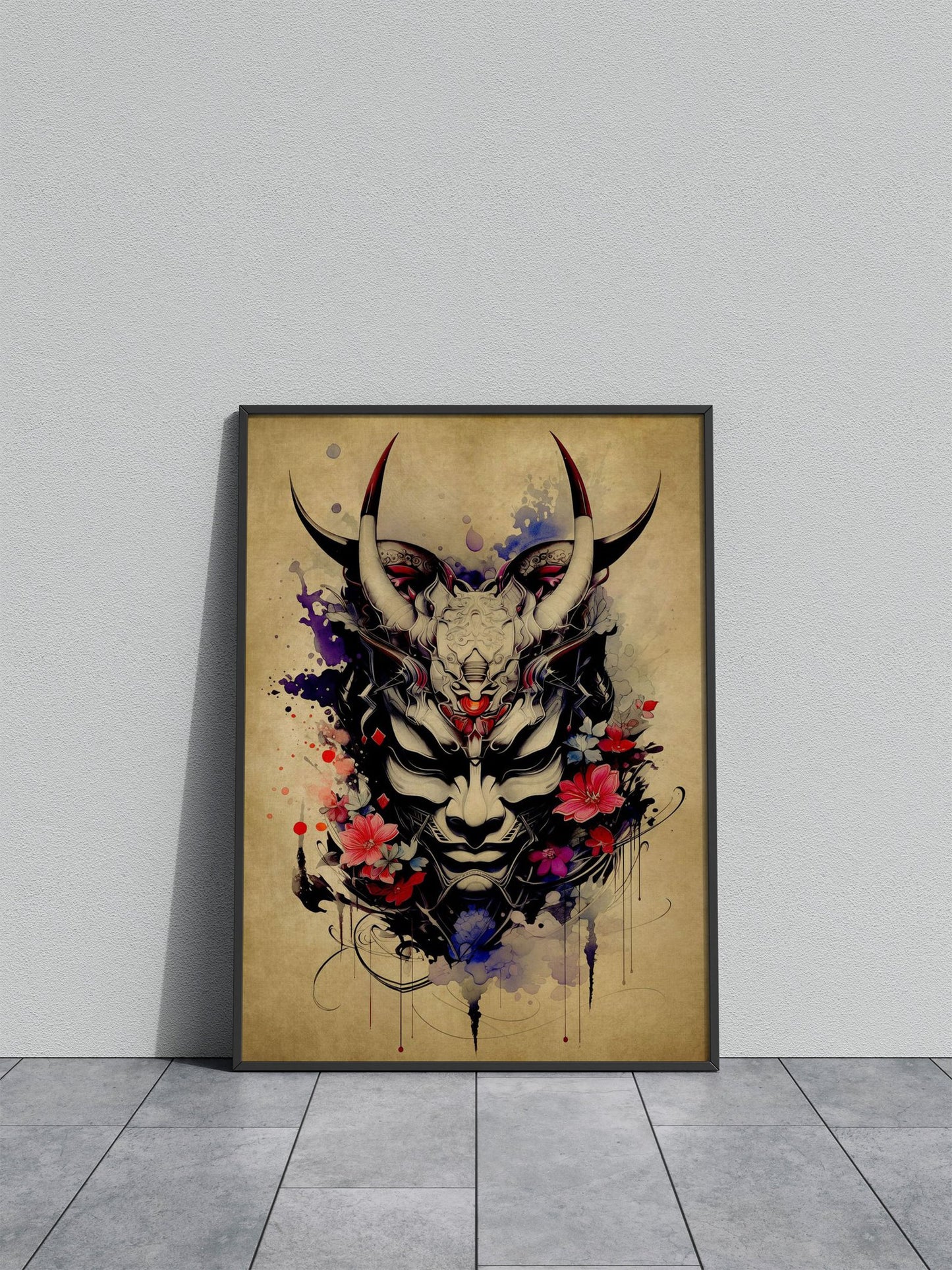 Oni Samurai No13 Asian Style Poster | Wall Art  for Home & Office | High-Quality Print