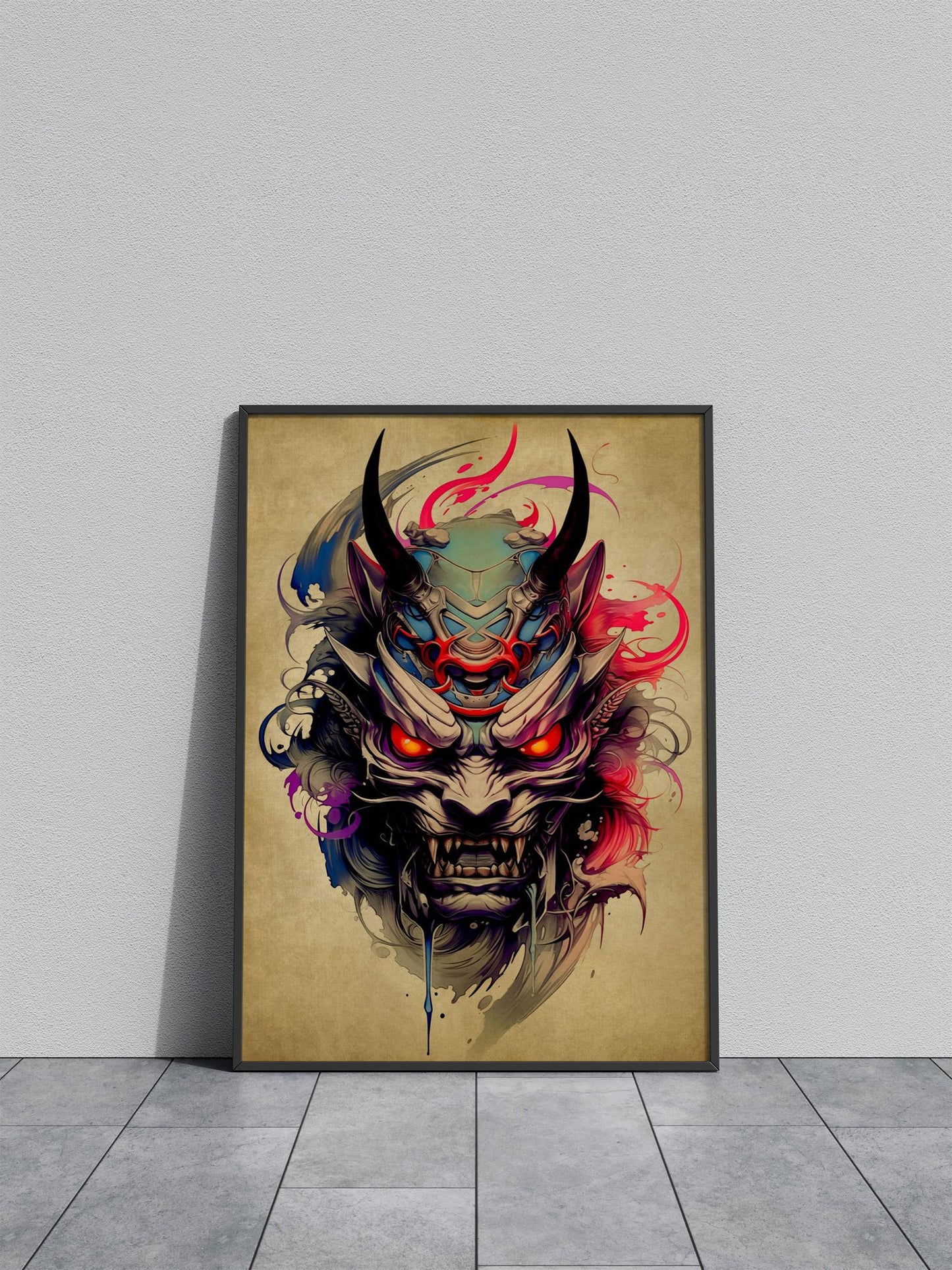 Oni Samurai No15 Asian Style Poster | Wall Art  for Home & Office | High-Quality Print