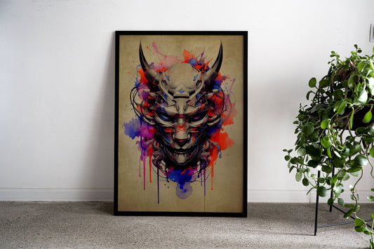 Oni Samurai No17 Asian Style Poster | Wall Art  for Home & Office | High-Quality Print