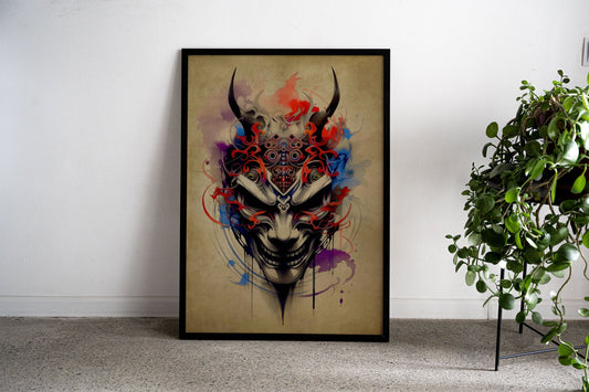 Oni Samurai No19 Asian Style Poster | Wall Art  for Home & Office | High-Quality Print