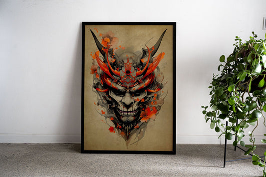 Oni Samurai No10 Asian Style Poster | Wall Art  for Home & Office | High-Quality Print