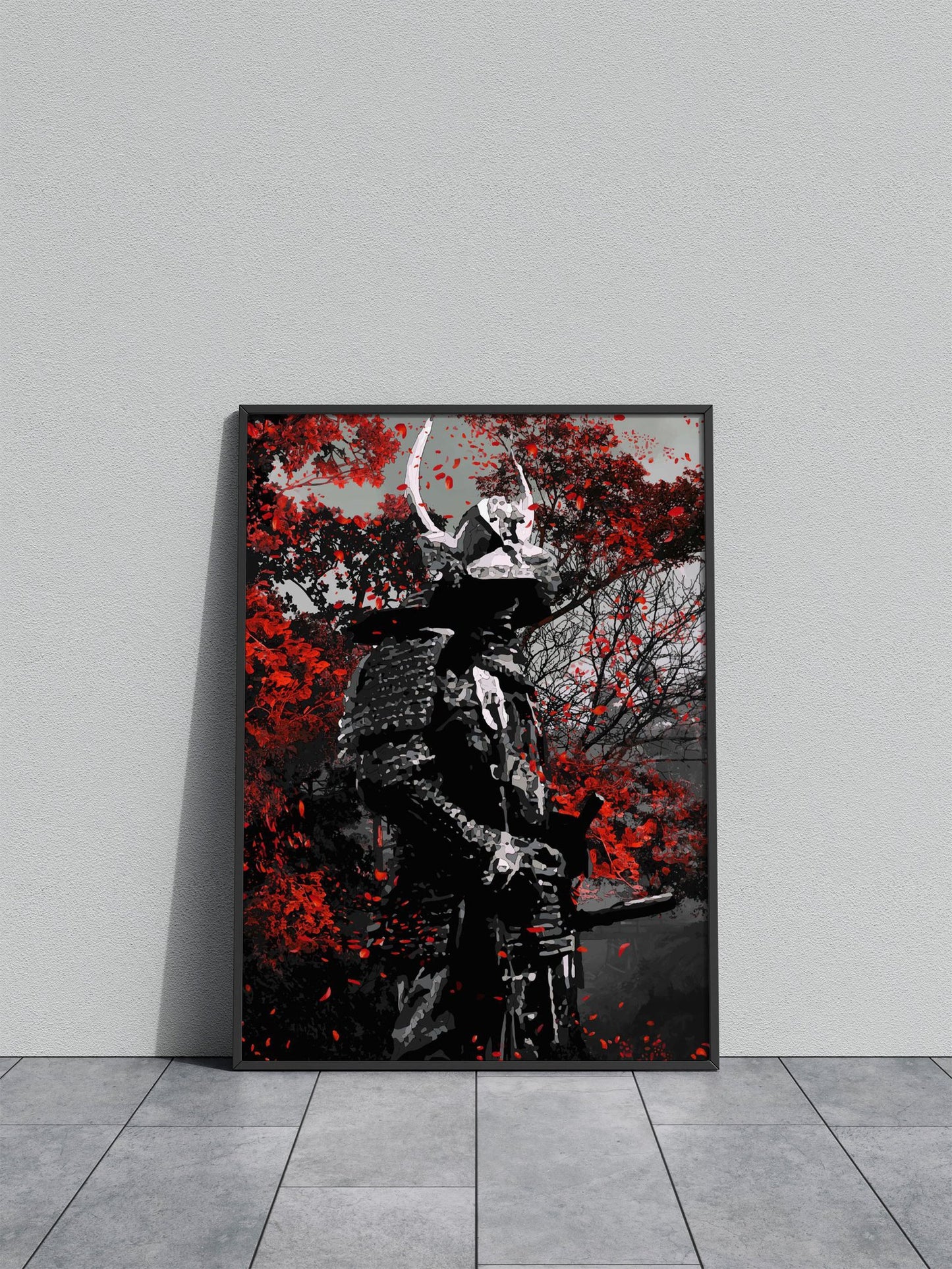 Oni Samurai Retro Japanese Asian Style Poste r | Wall Art for Home & Office | High-Quality Print