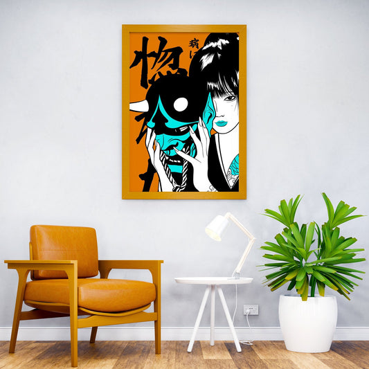 Oni girl purple Asian Style Poster | Wall Art for  Home & Office | High-Quality Print