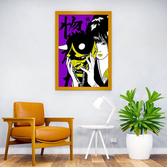 Oni girl red Asian Style Poster | Wall Art for Ho me & Office | High-Quality Print