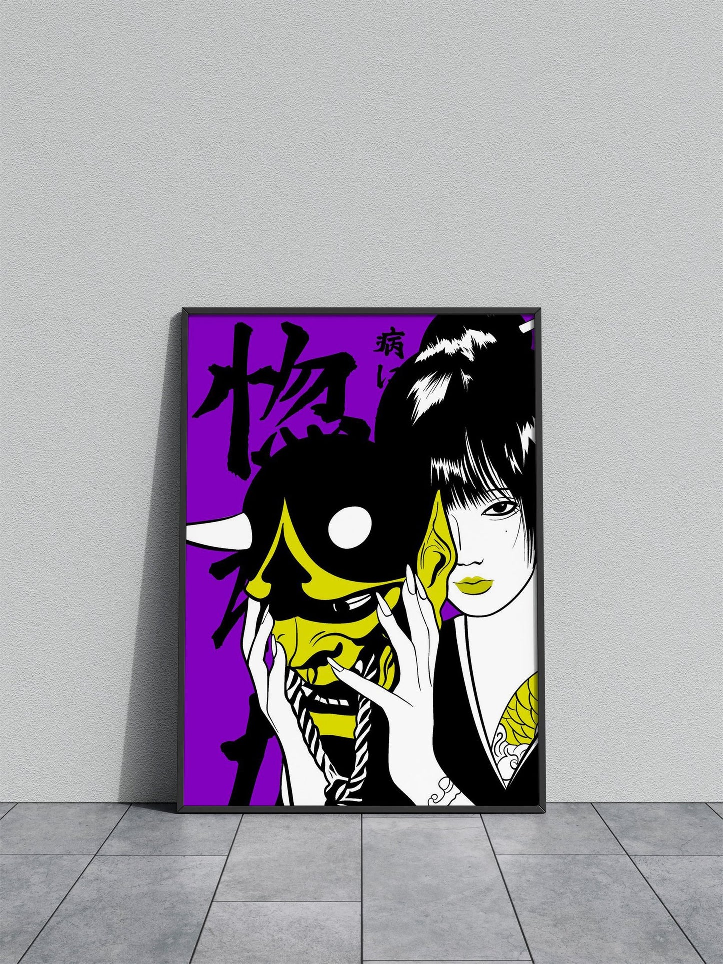 Oni girl red Asian Style Poster | Wall Art for Ho me & Office | High-Quality Print