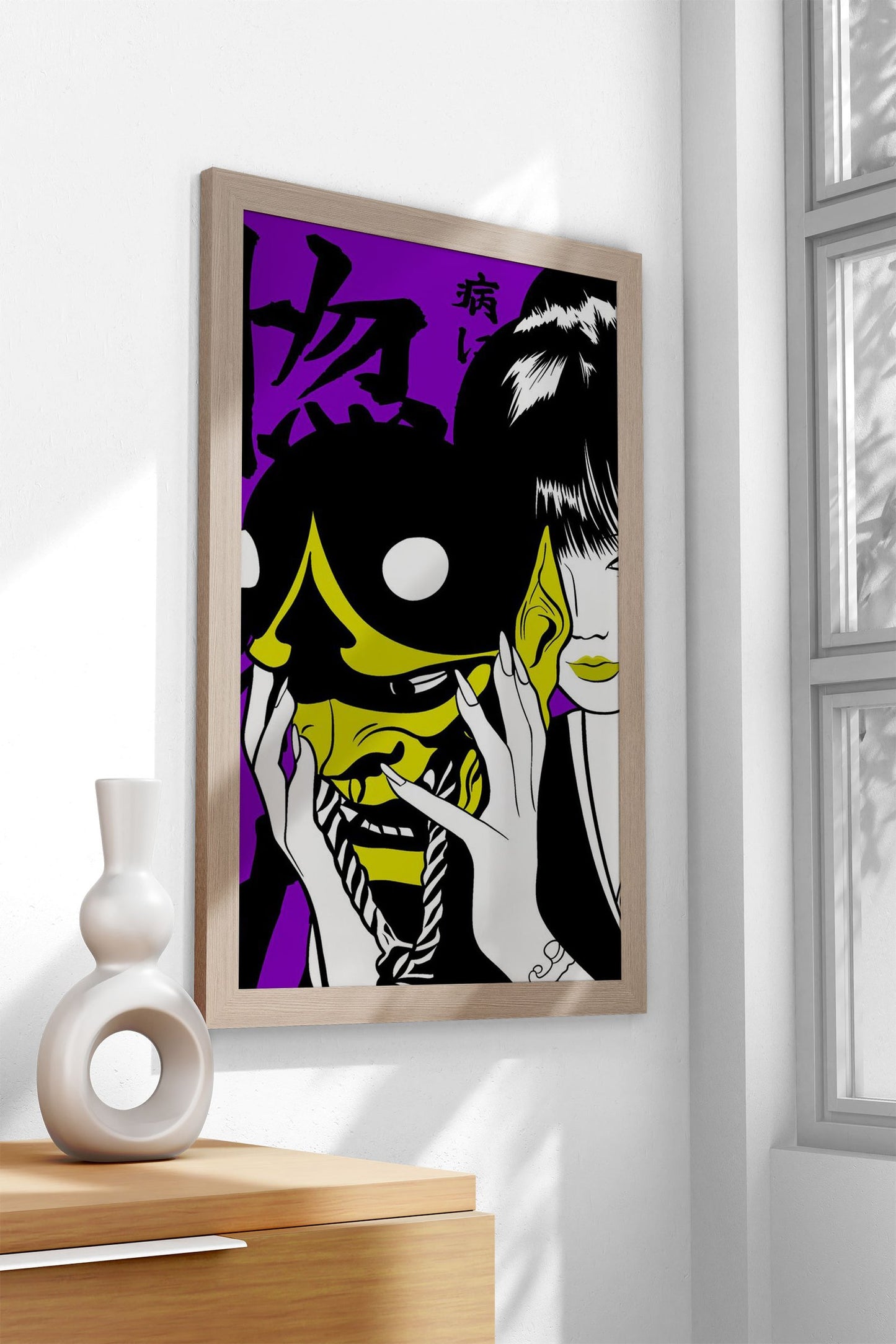 Oni girl red Asian Style Poster | Wall Art for Ho me & Office | High-Quality Print