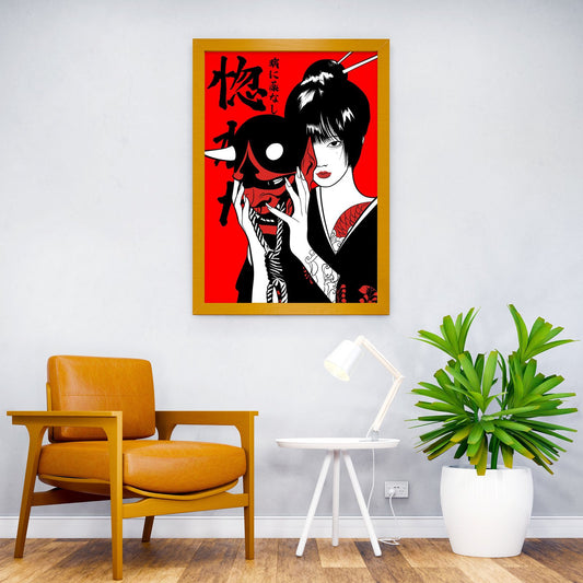 Oni Girl Asian Style Poster | Wall Art for Home  & Office | High-Quality Print
