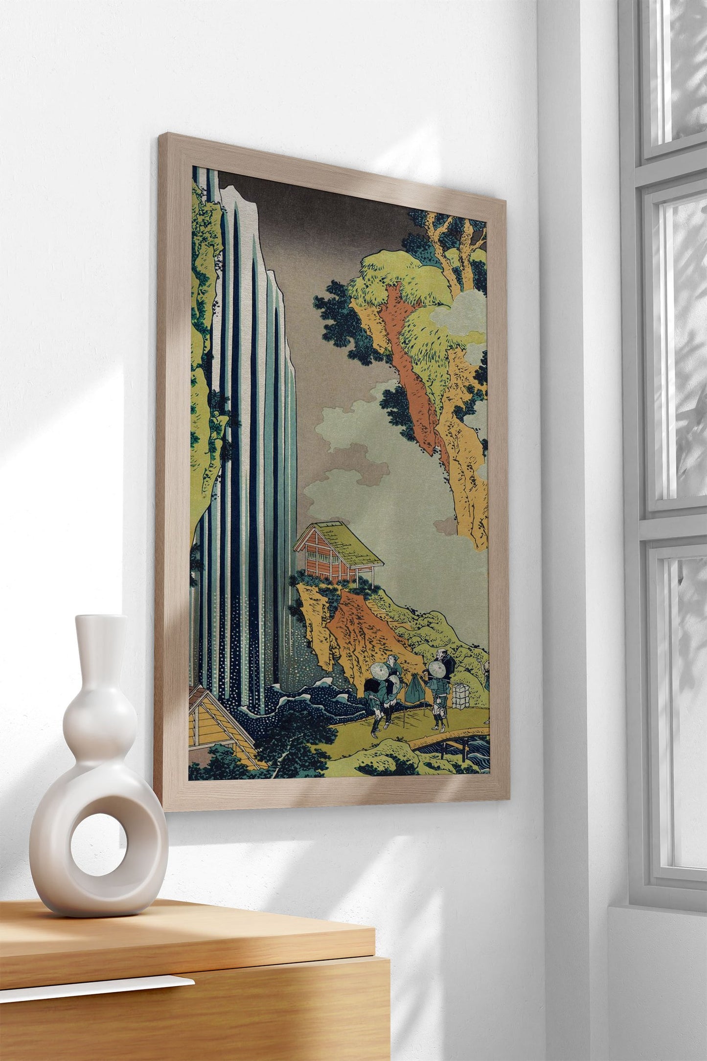 Ono Waterfall on Kisokaido Asian Style Poster  | Wall Art for Home & Office | High-Quality Print