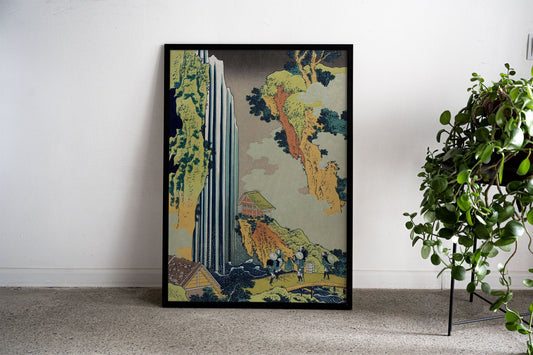 Ono Waterfall on Kisokaido Asian Style Poster | Wall Art for Home & Office | High-Quality Print - High-Quality Premium Wall Art Decor Sticker