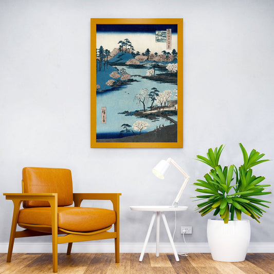 Open garden at Fukagawa Asian Style Poster |  Wall Art for Home & Office | High-Quality Print