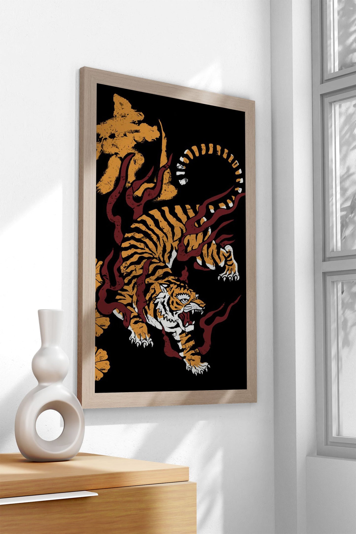 Oriental Tiger Asian Style Poster | Wall Art for  Home & Office | High-Quality Print