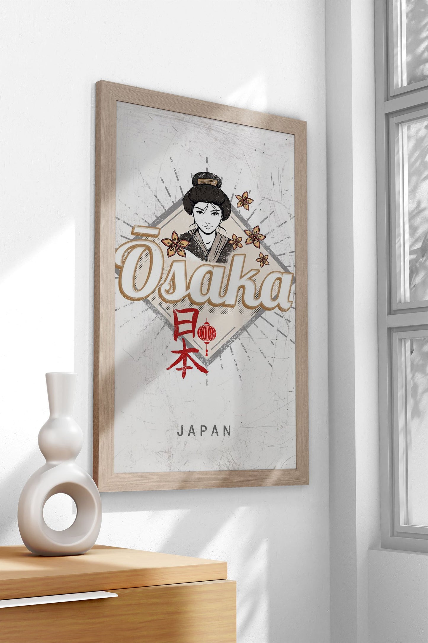 Osaka City Japan Design Asian Style Poster |  Wall Art for Home & Office | High-Quality Print