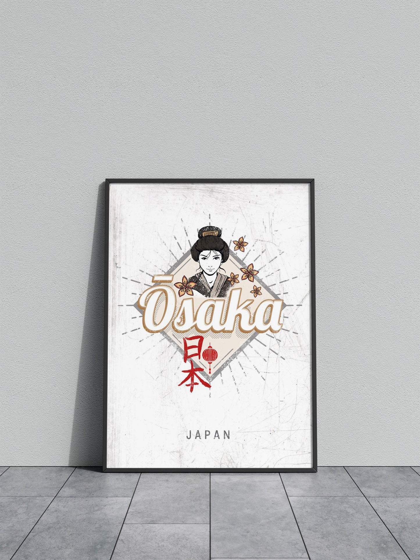 Osaka City Japan Design Asian Style Poster |  Wall Art for Home & Office | High-Quality Print