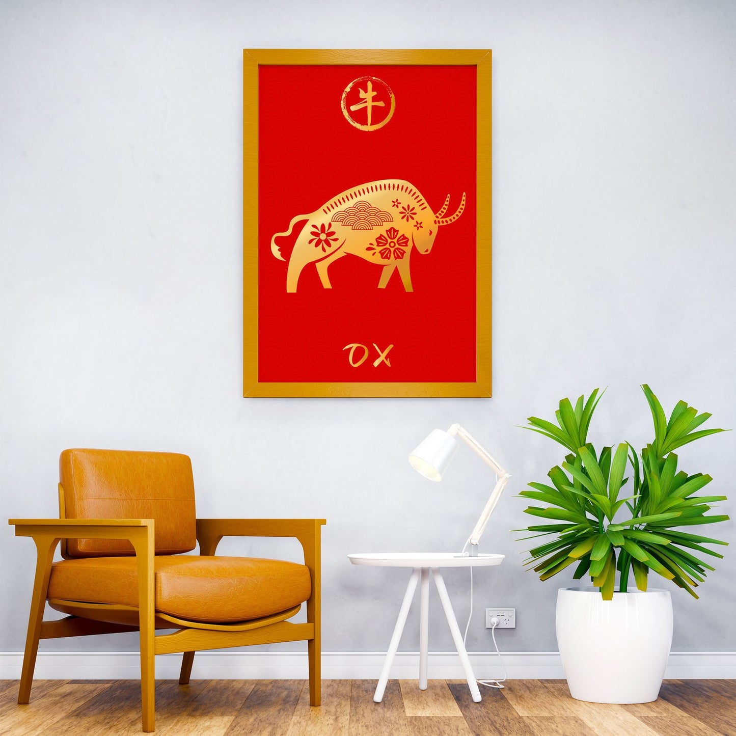 Ox Chinese Zodiac Asian Style Poster | Wall Ar t for Home & Office | High-Quality Print