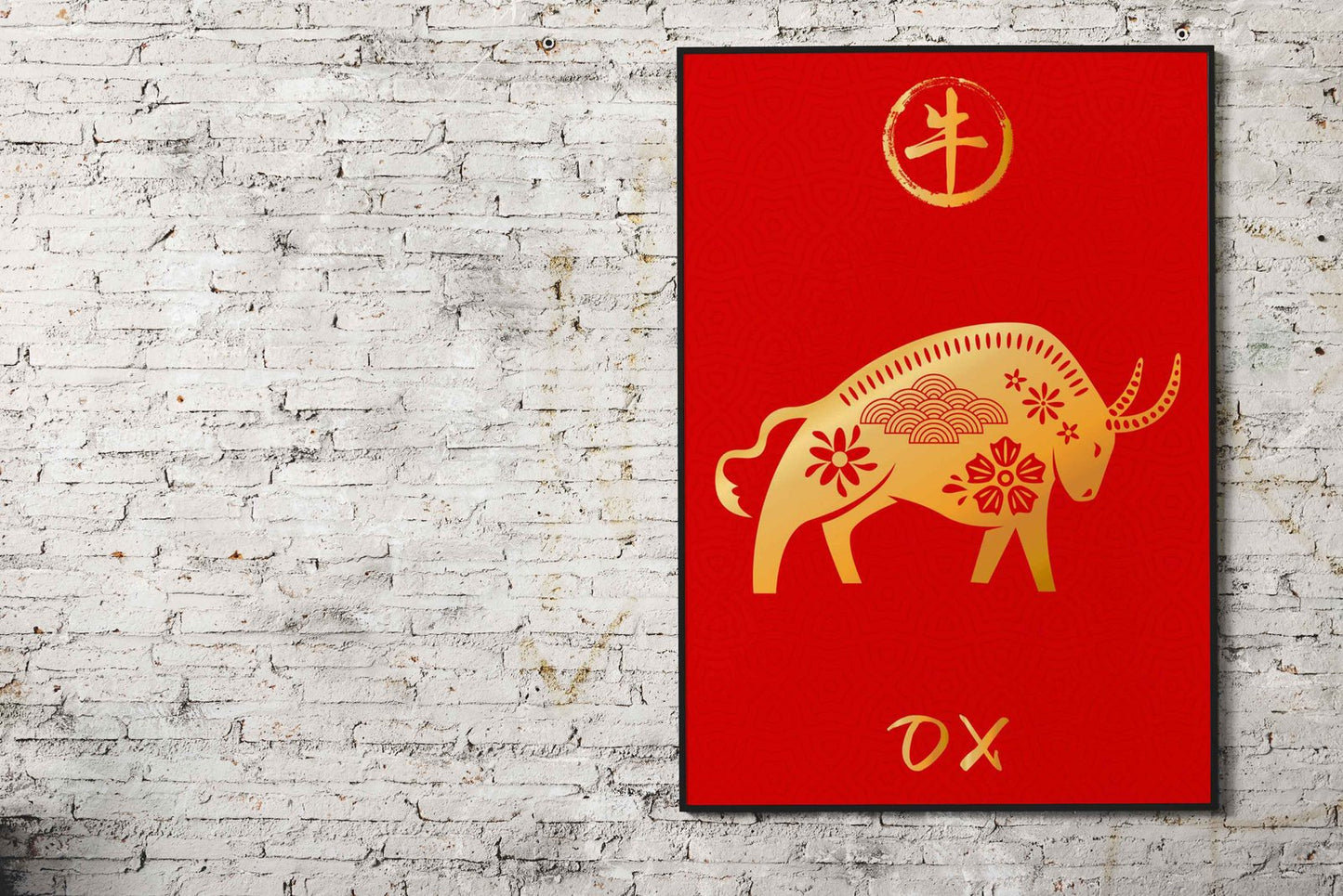 Ox Chinese Zodiac Asian Style Poster | Wall Ar t for Home & Office | High-Quality Print