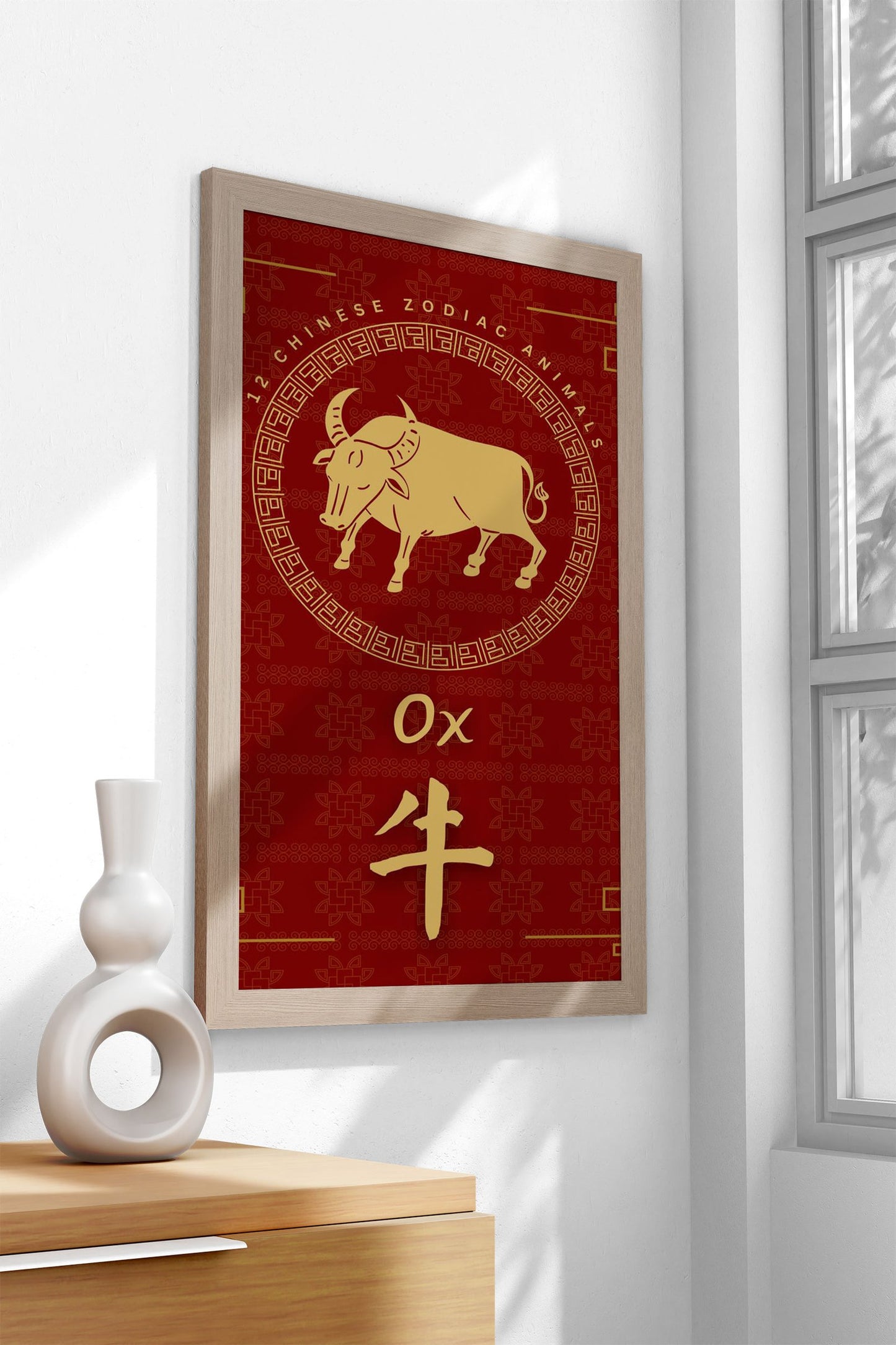 Ox Asian Style Poster | Wall Art for Home & Of fice | High-Quality Print