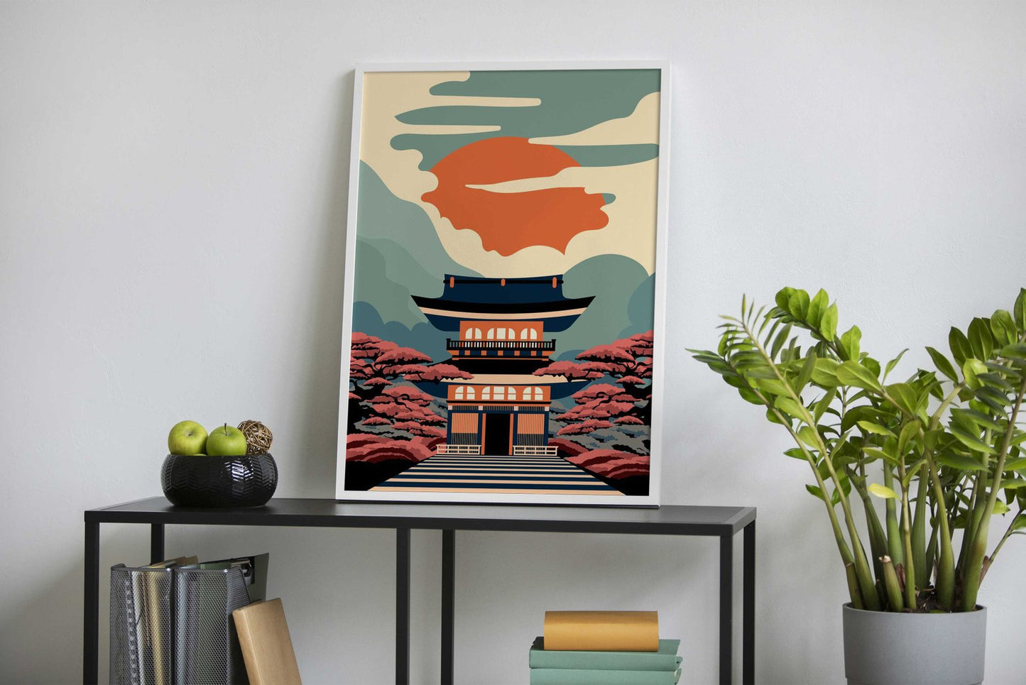 Pagoda Blossoms Asian Style Poster | Wall Art  for Home & Office | High-Quality Print