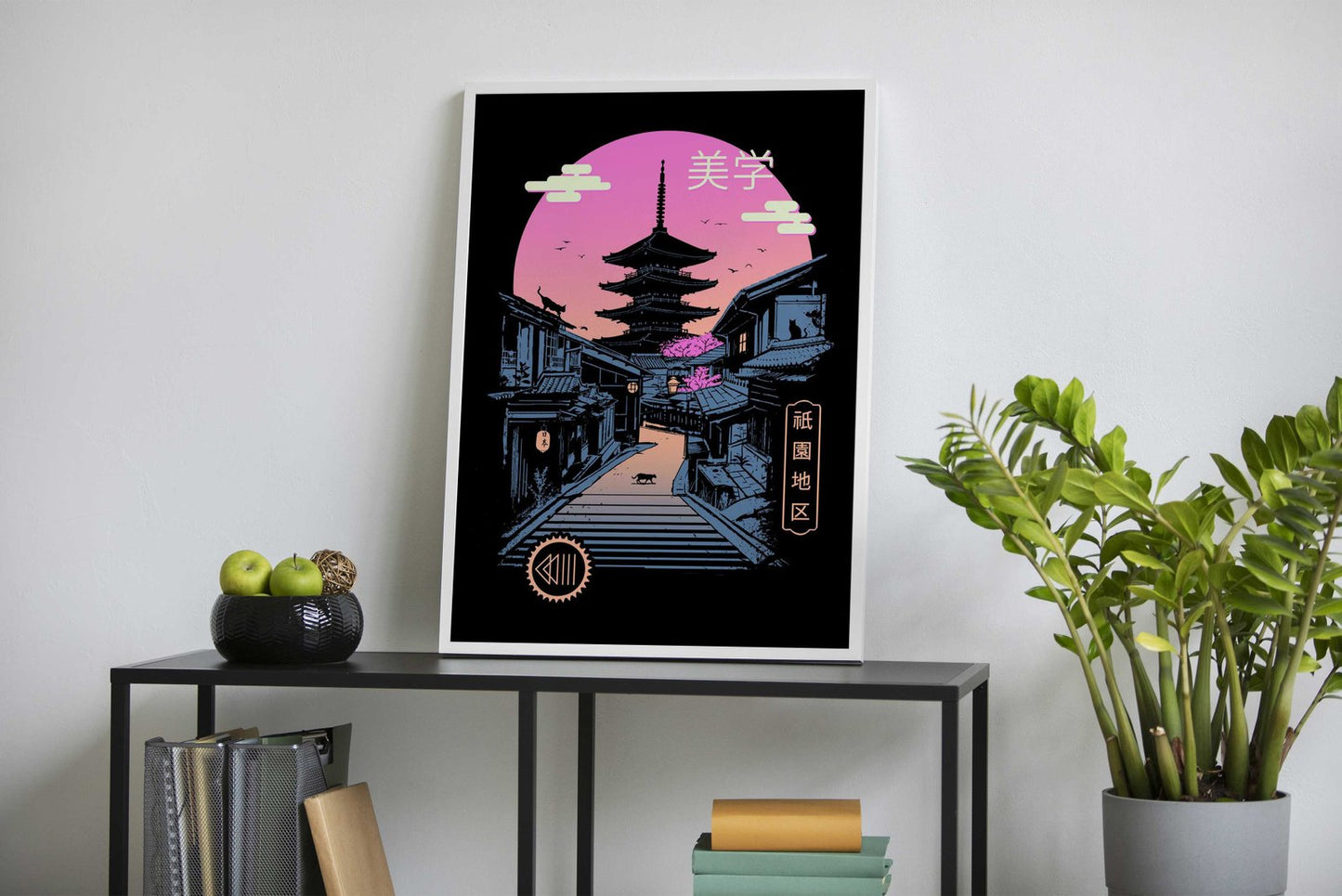 Pagoda Wave Aesthetics Asian Style Poster |  Wall Art for Home & Office | High-Quality Print