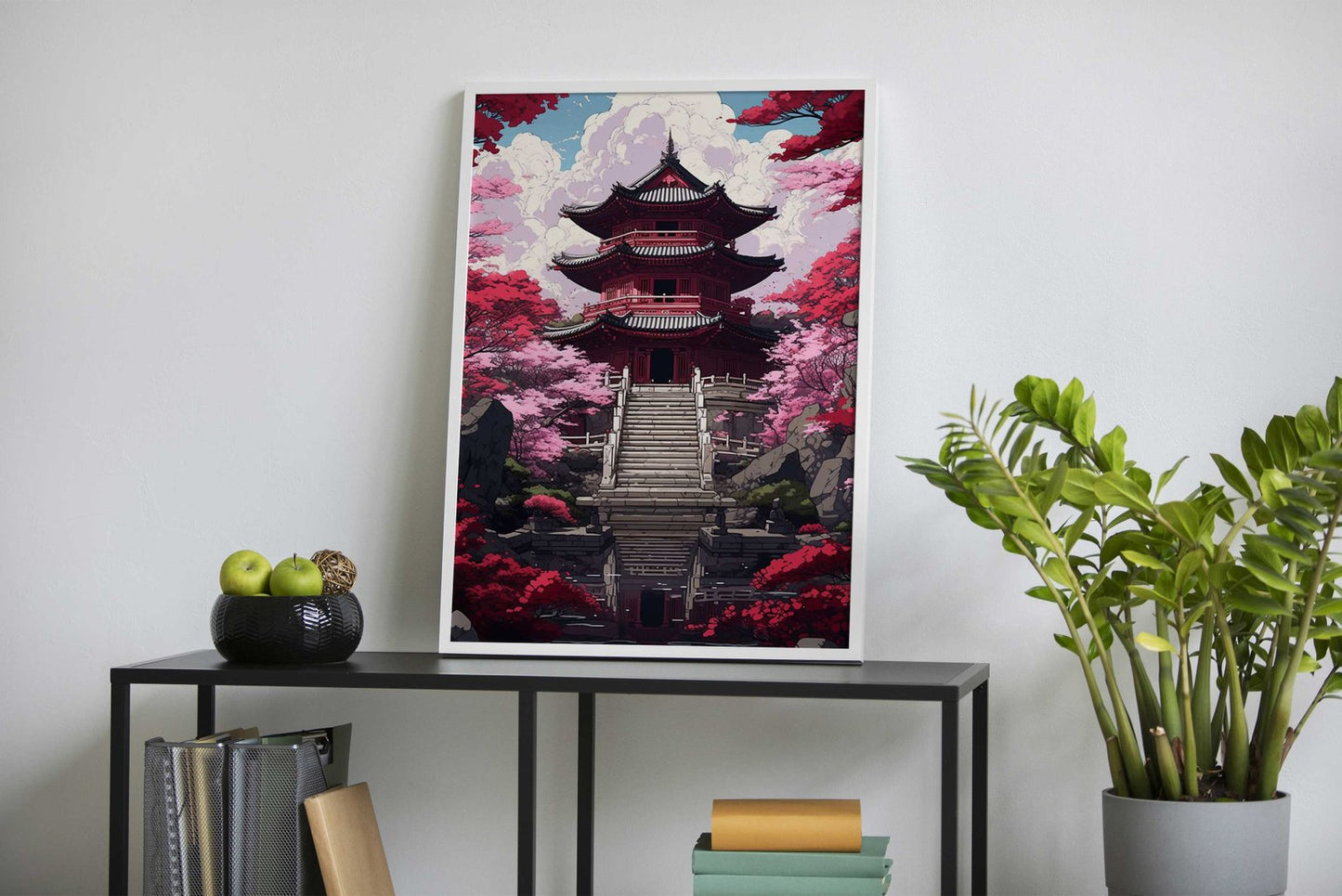 Pagoda in Bloom Asian Style Poster | Wall Art f or Home & Office | High-Quality Print