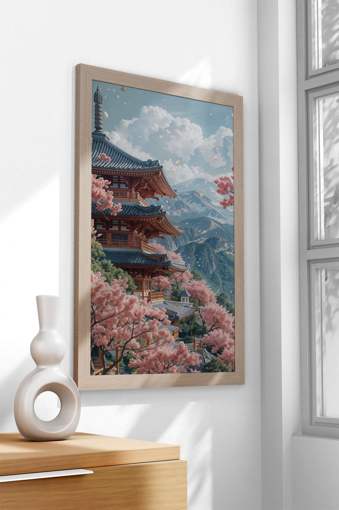 Pagoda in Spring Asian Style Poster | Wall Art  for Home & Office | High-Quality Print