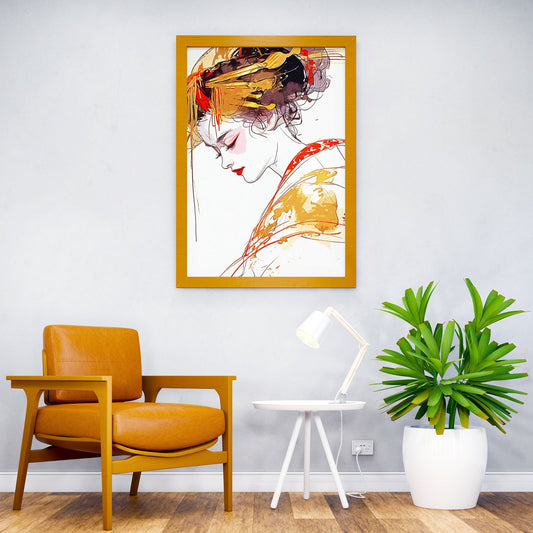 Paint Geisha Asian Style Poster | Wall Art for H ome & Office | High-Quality Print