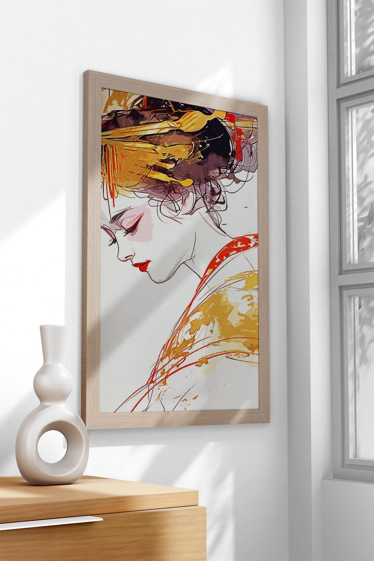 Paint Geisha Asian Style Poster | Wall Art for H ome & Office | High-Quality Print