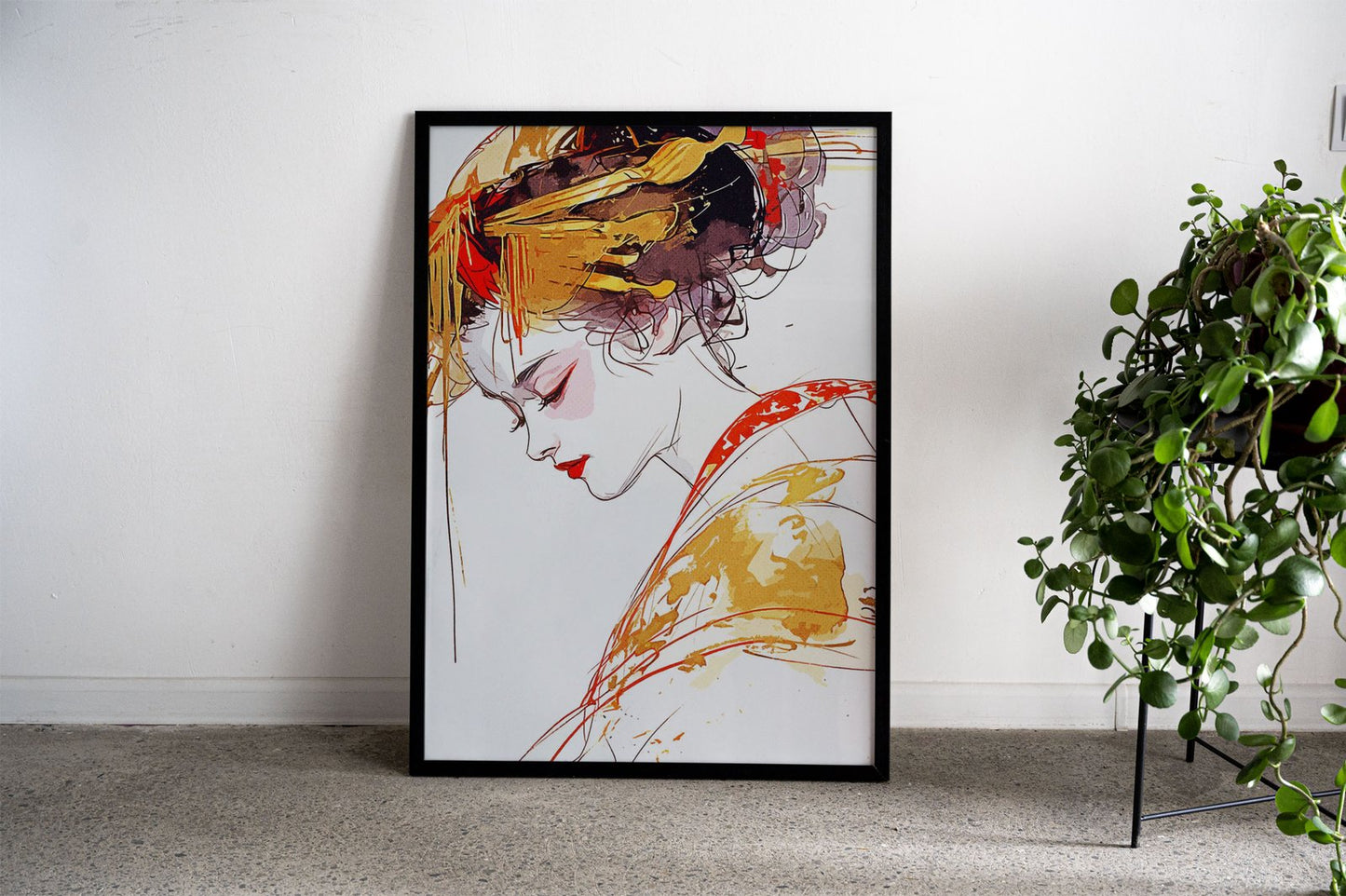 Paint Geisha Asian Style Poster | Wall Art for H ome & Office | High-Quality Print