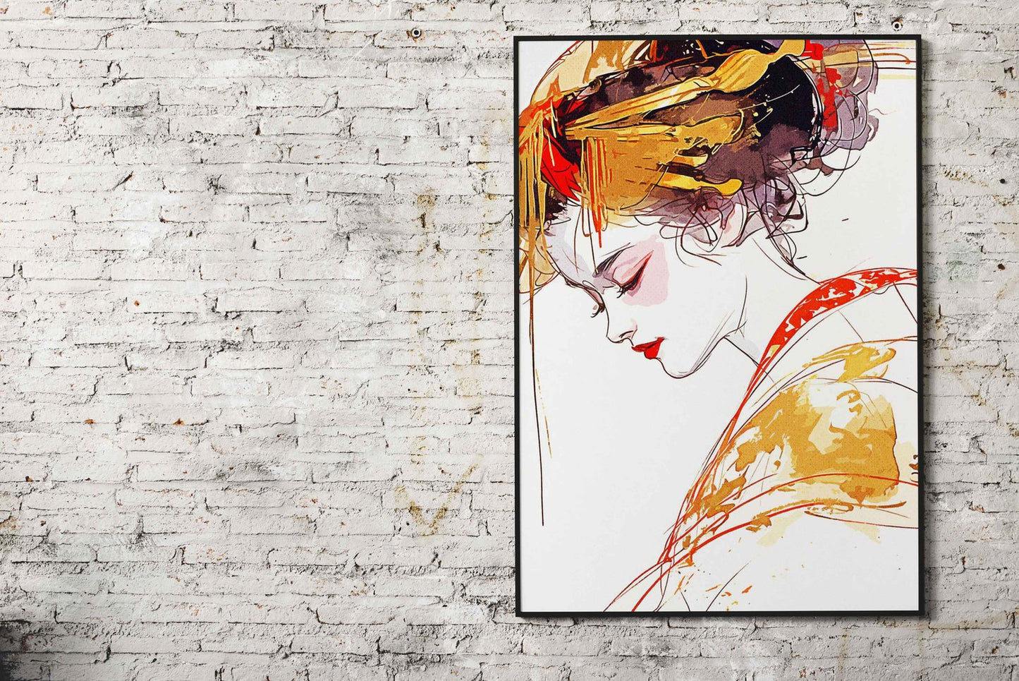 Paint Geisha Asian Style Poster | Wall Art for H ome & Office | High-Quality Print