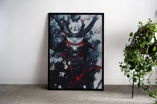 Paint Samurai Mask Asian Style Poster | Wall A rt for Home & Office | High-Quality Print