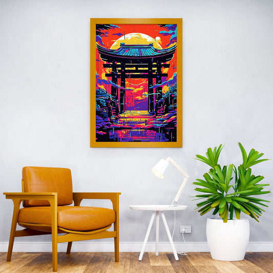 Painting Abstract Gate Asian Style Poster | Wa ll Art for Home & Office | High-Quality Print