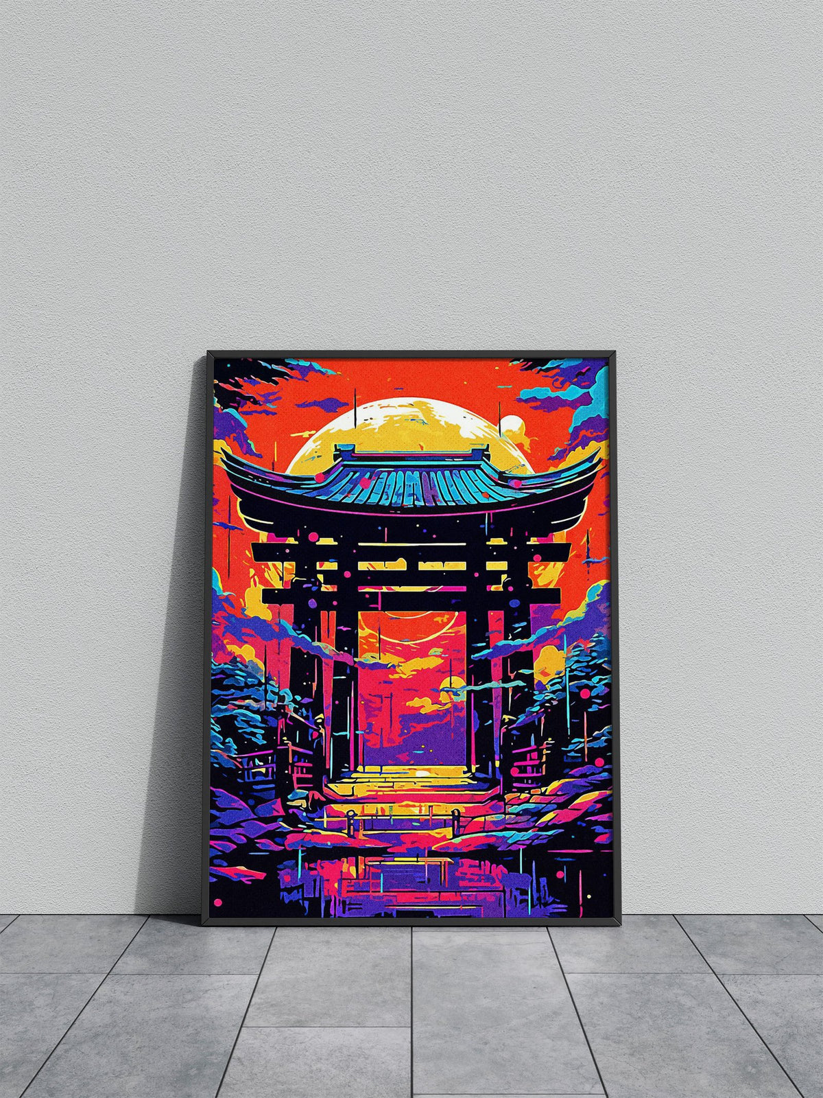 Painting Abstract Gate Asian Style Poster | Wa ll Art for Home & Office | High-Quality Print - High-Quality Premium Wall Art Decor Sticker
