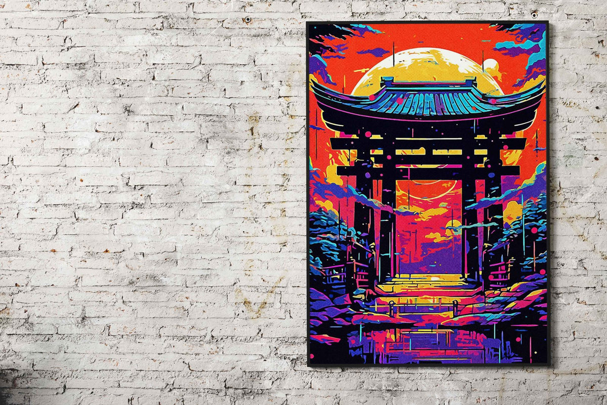 Painting Abstract Gate Asian Style Poster | Wa ll Art for Home & Office | High-Quality Print - High-Quality Premium Wall Art Decor Sticker