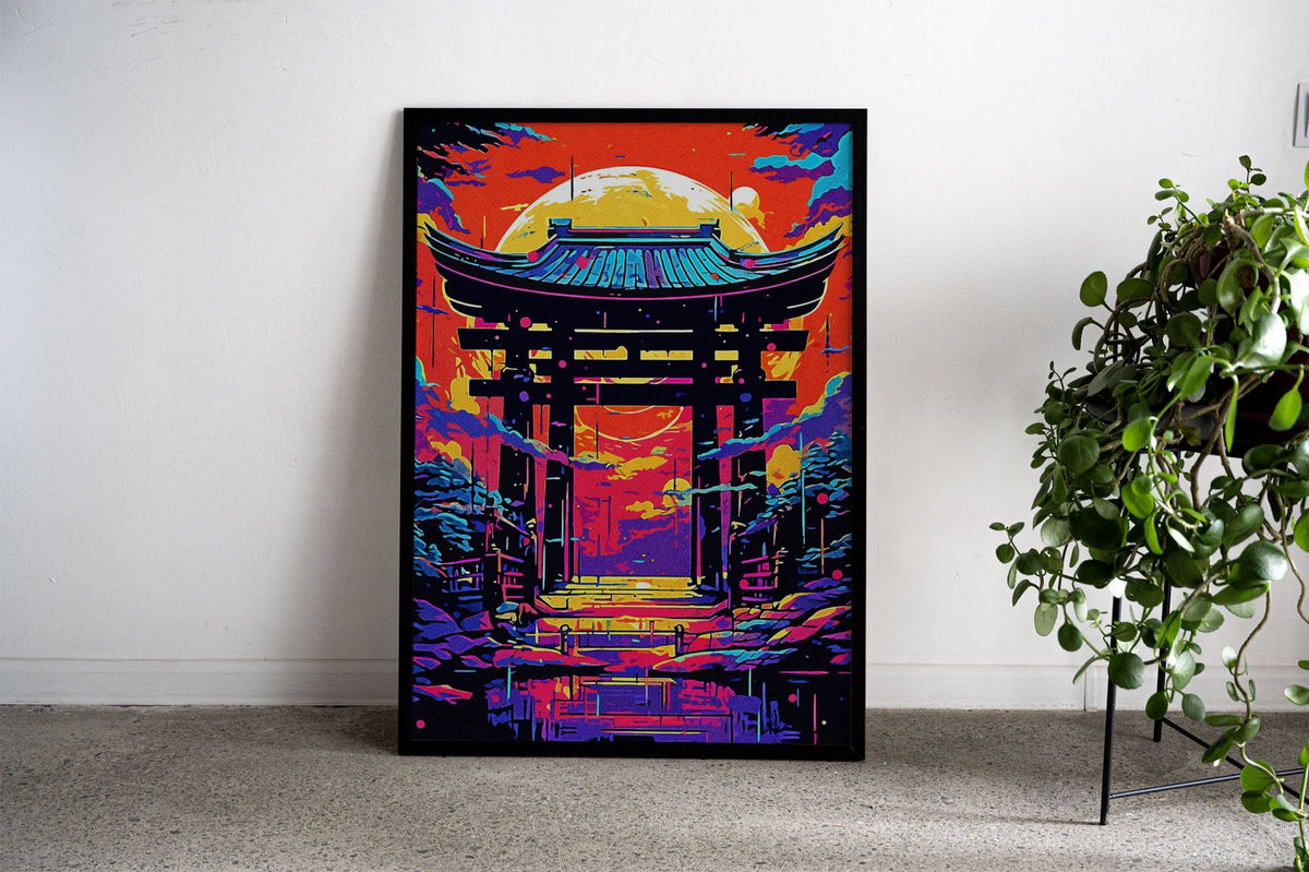 Painting Abstract Gate Asian Style Poster | Wa ll Art for Home & Office | High-Quality Print - High-Quality Premium Wall Art Decor Sticker