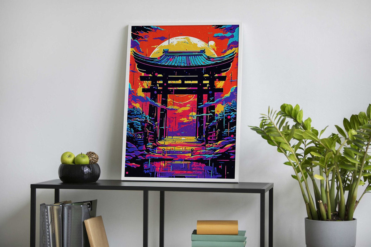 Painting Abstract Gate Asian Style Poster | Wa ll Art for Home & Office | High-Quality Print - High-Quality Premium Wall Art Decor Sticker