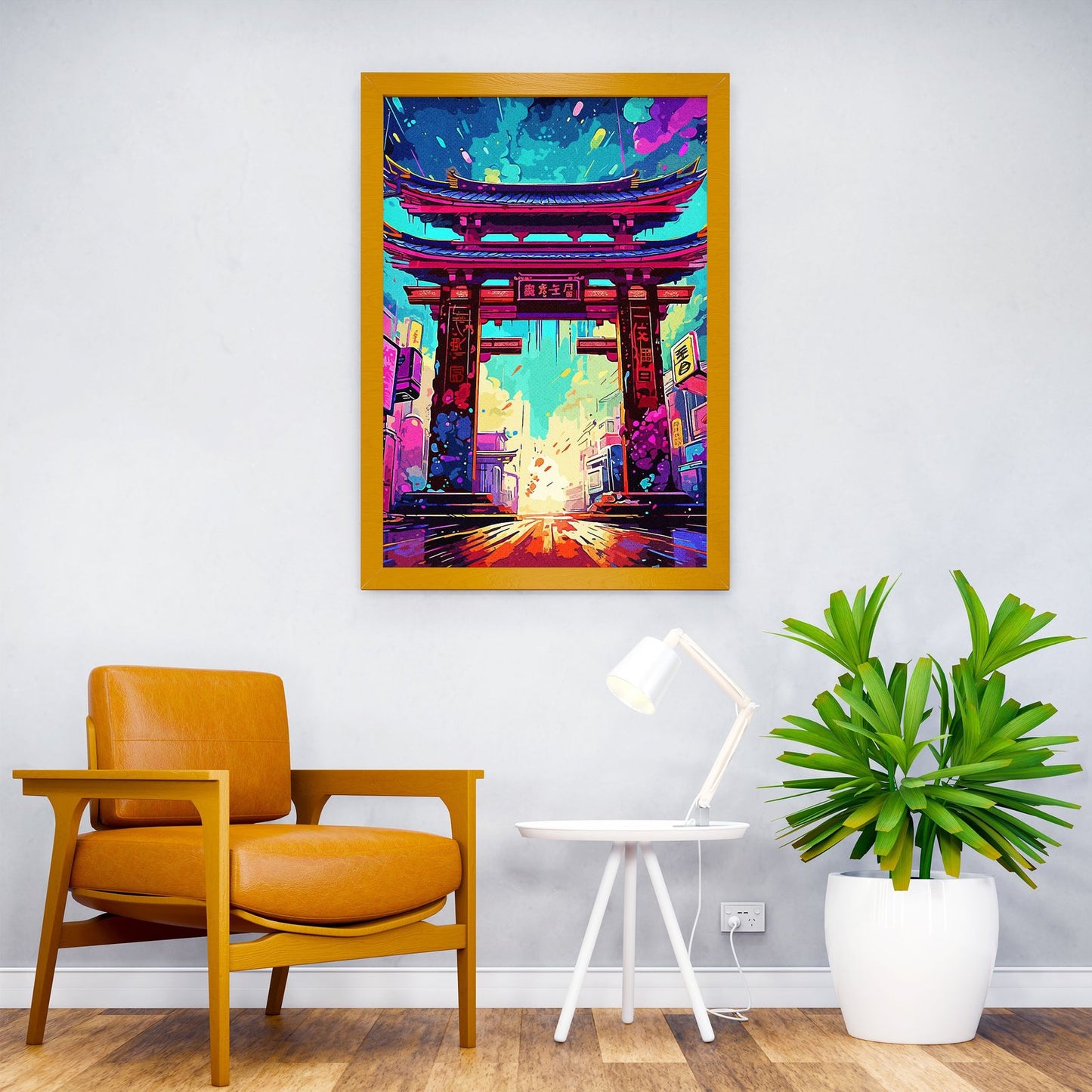 Painting Colorful Gate Asian Style Poster | Wal l Art for Home & Office | High-Quality Print